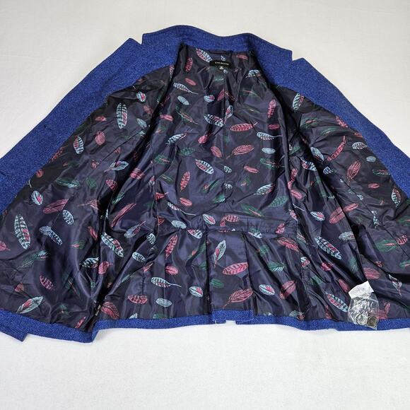Talbots Tweed Blazer Women 20 Wool Blend Blue Classic Quiet Luxury Plus Size NEW - Picture 9 of 16